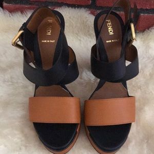 Platform fendi sandals
